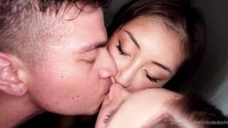 Nicole Doshi & Mary Rock take turns getting their tight Asian asses pounded by photographer's big dick