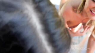 Hailey Rose & Kayley Gunner get down & dirty in a hot outdoor threesome