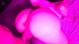 Yiny Leon's big tits bounce while getting pounded in a neon room
