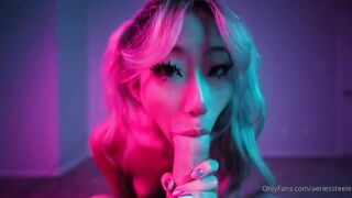 Petite Asian Aeries Steele Devours Cock In Neon Lights